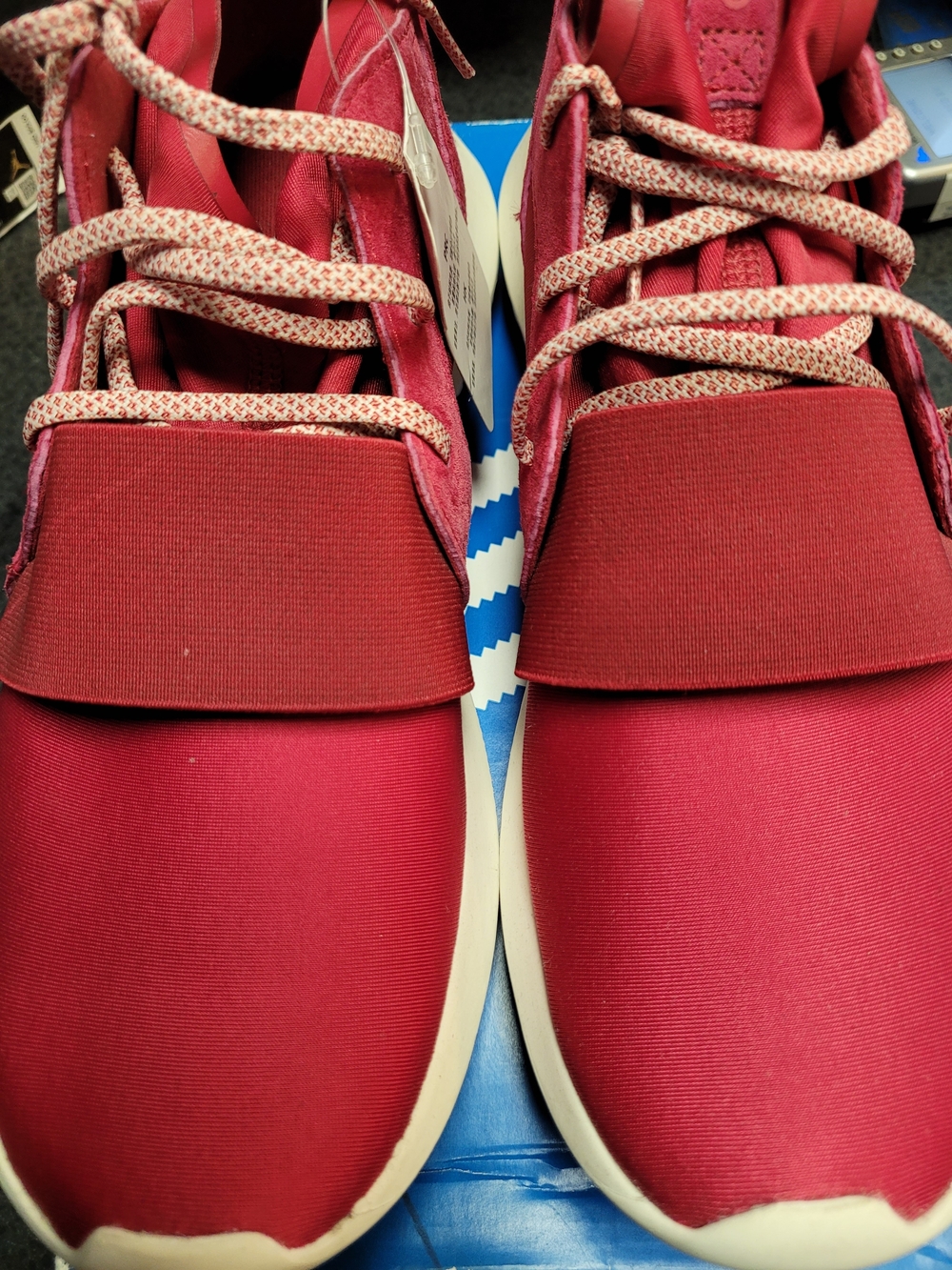 adidas Women's Burgundy Red Slip-On Sneakers Size 10